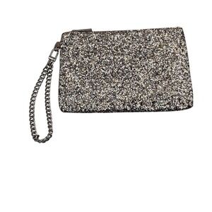 Express Glitter Wristlet Clutch Bag Silver Gold Bronze Sequin Evening Bag 400334